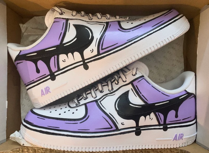 purple custom painted cartoon sneakers Australia